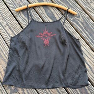 Harley-Davidson Black Tank with Red Tribal Script Logo